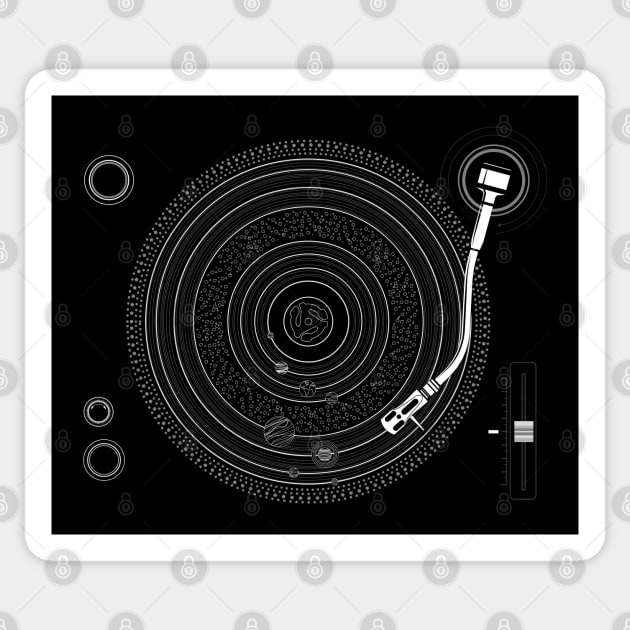 Solar System Turntable Design Sticker by Vector Deluxe